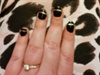 Black Nails With Gold Lines