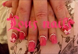 Gel Nails With Pink Bow 