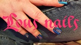 Gels Nails Painted Blue N Added Gems 😄