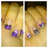 White&amp;Purple Zebra Nail Art