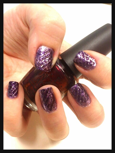 Purple Snakeskin Nail Art