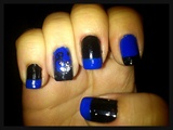 French Black&amp;Blue with fimo Butterfly