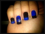 French Black&amp;Blue with fimo Butterfly