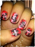 Coral &amp; Barbed Wire Nail Art