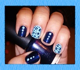 Blue Leopard Nail Art