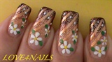 Copper &amp; Brown W/W Spring Daisy Flowers