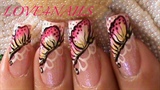 One Stroke Butterfly Nail Art Design