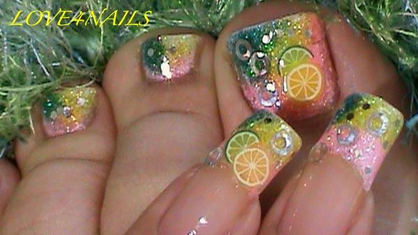 Toe &amp; Finger Nail Art Lemon Lime Fimos
