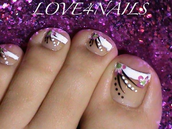 French Manicure Toe Nail Art Design. View larger photo. Inappropriate