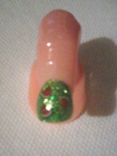 Green Sparkle with Fimo Watermelons
