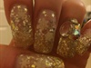 Gold Glitter With Snowflakes &amp; Diamantes
