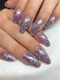 Lecent&#233; Chunky Glitter Pink Nails