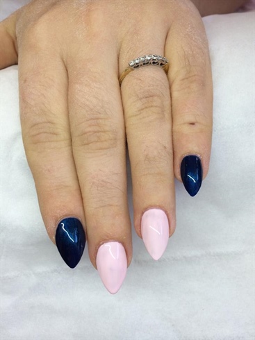 Paint nails in your chosen colours (some light, some dark) using CND Shellac or Gel Polish - 2 coats and cure 
