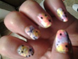 water marbling and floral design