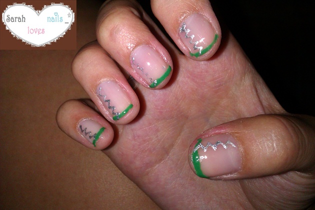 green french , silver zigzag - christmas