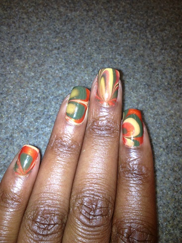 Fall Colors Water Marble