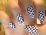 Purple and White Checkered Nails w/Bow