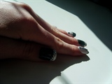 Black, white and silver nails