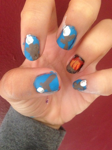 Campfire Nails With Matte Top Coat