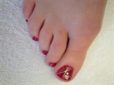 Valentine pedicure with stamping