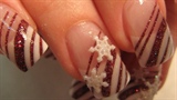 Candy canes with snowflakes.