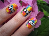 Zebra Rainbow Nail Art
