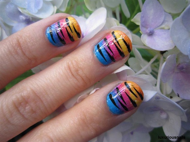 tiger print nail art step by step