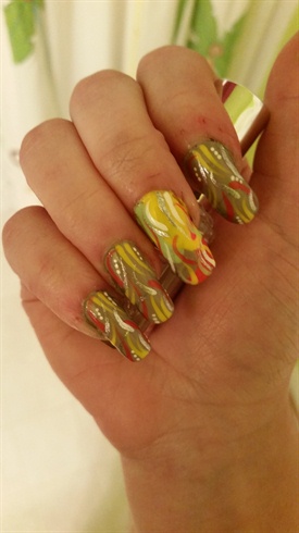 Handpainted abstract nails