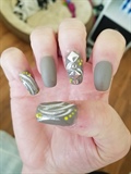 Fancy gray nail art
