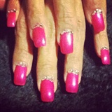 Classy pink with crystals