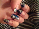 Blue Zebra nail art!