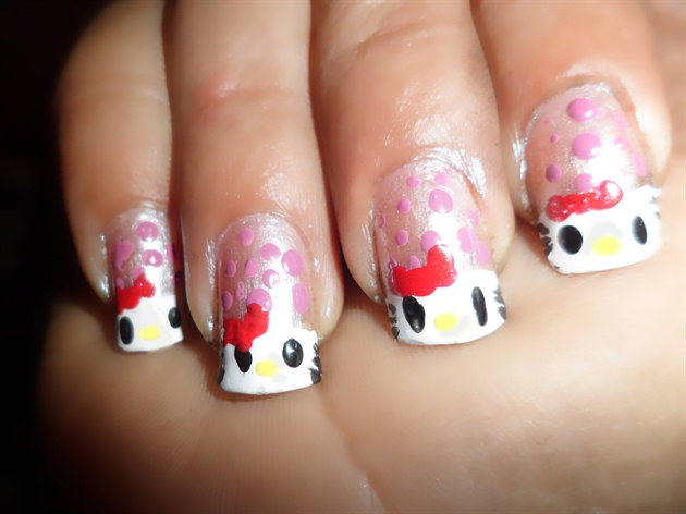 Hello Kitty Nail Art by Madjennsy