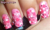 Cutie Pink Polka Dots Nail Art