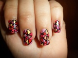 Colorful Geometric Tribal Nails