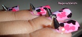 Pink Camouflage Spikes Fashion Nail Art