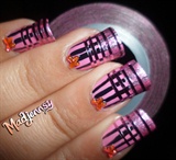 Pink Striped Nails