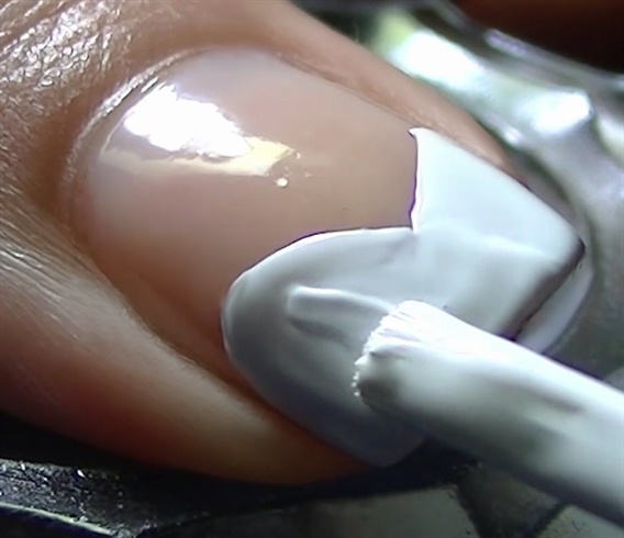 Create a V shaped french manicure 