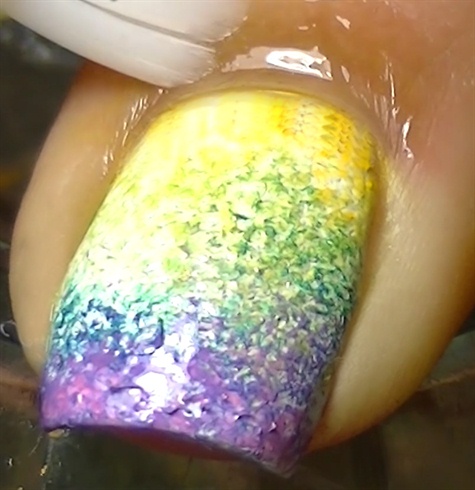 Apply cuticle oil as shown. (nail polish remover dries your skin)