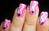 Ombre Pink Zig Zag Chevron Nail Art