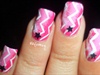 Ombre Pink Zig Zag Chevron Nail Art