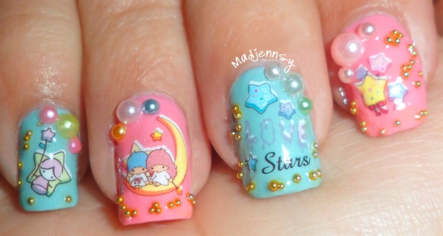 Little Twin Stars Japanese Style Nails