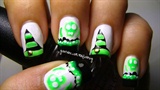 Poisonous Skulls and Witch Hat Nail Art