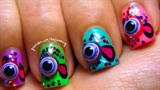 Cute 3D Eyeball Candy Nails!