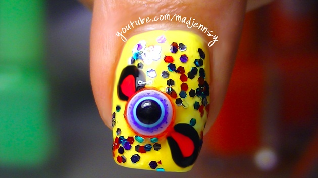 Cute 3D Eyeball Candy Nails!