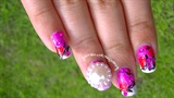 3D Flower Pearl and Roses Nail Art