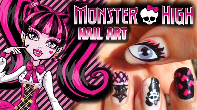 Monster High Nail Art ★ Draculaura Inspi