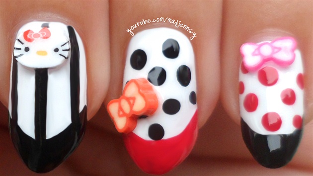 Cute Hello Kitty Stiletto Nails ♥