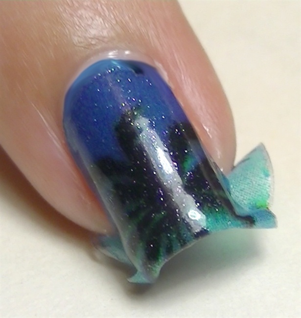 Night Scene on the Beach Nail Stickers - Nail Art Gallery Step-by-Step