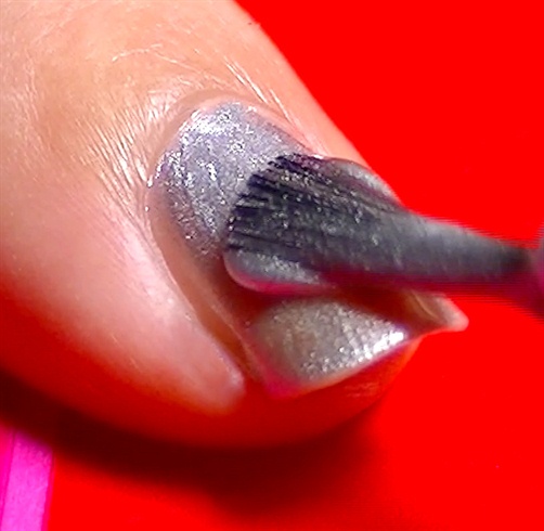 Paint the rest of the nails left with a silver nail polish
