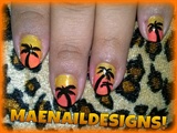 SUNSET PALM TREES NAILS!